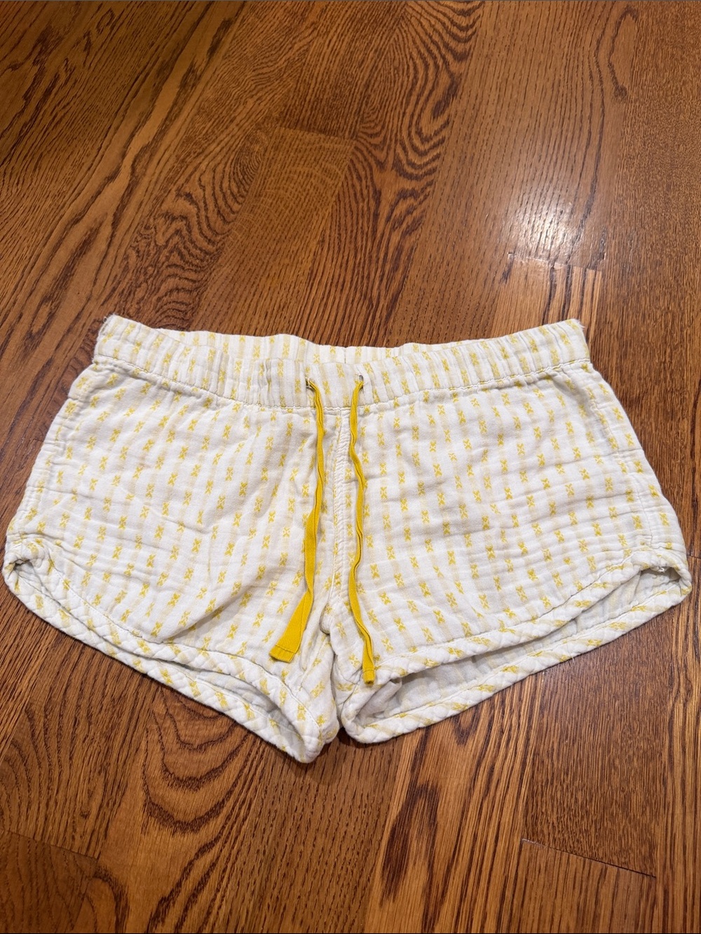 White and Yellow Lounge Shorts